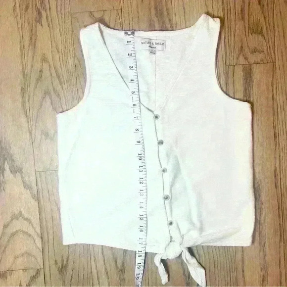 Madewell Women’s Texture & Thread Button Up Tie Front Tank Top in Cream Size XS - Picture 6 of 9